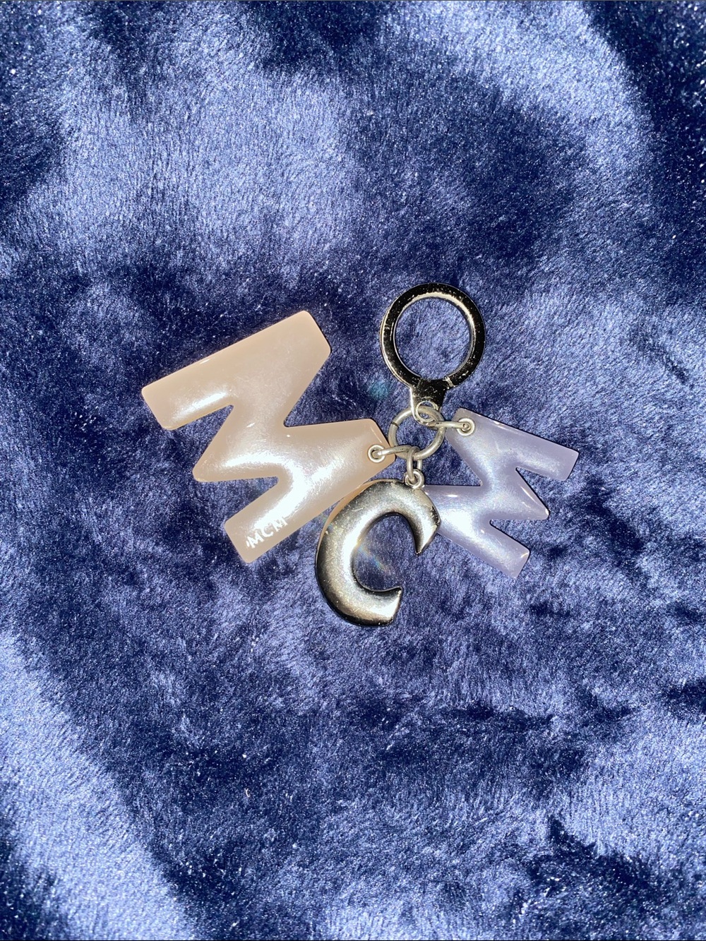 MCM Pink Gradient Acrylic Keychain with Silver 'C' Charm - Picture 4 of 6
